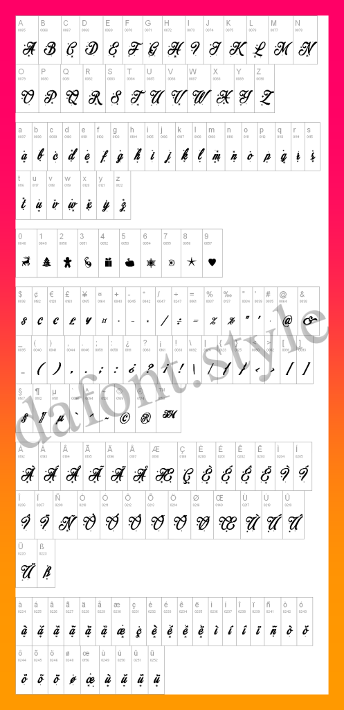 Merry Christmas Font letter style preview