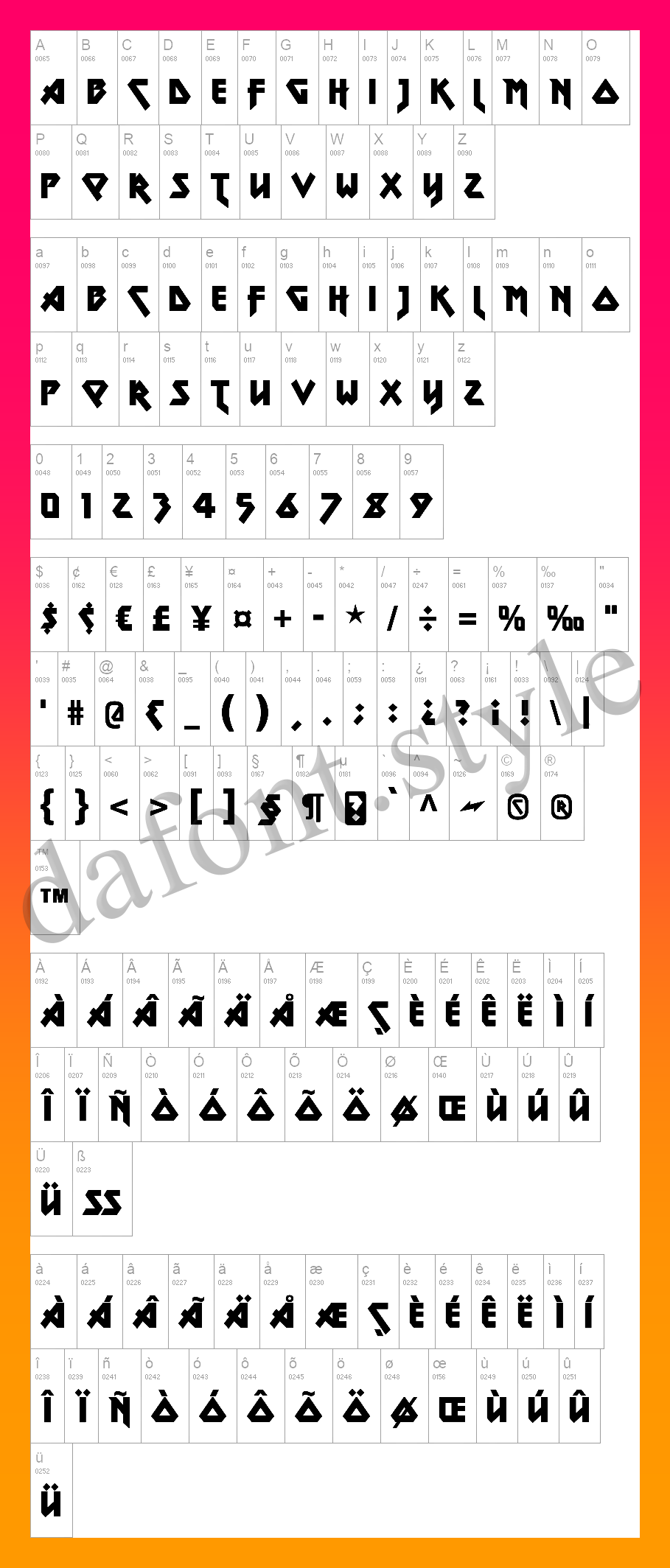 Metal Lord Font letter style preview
