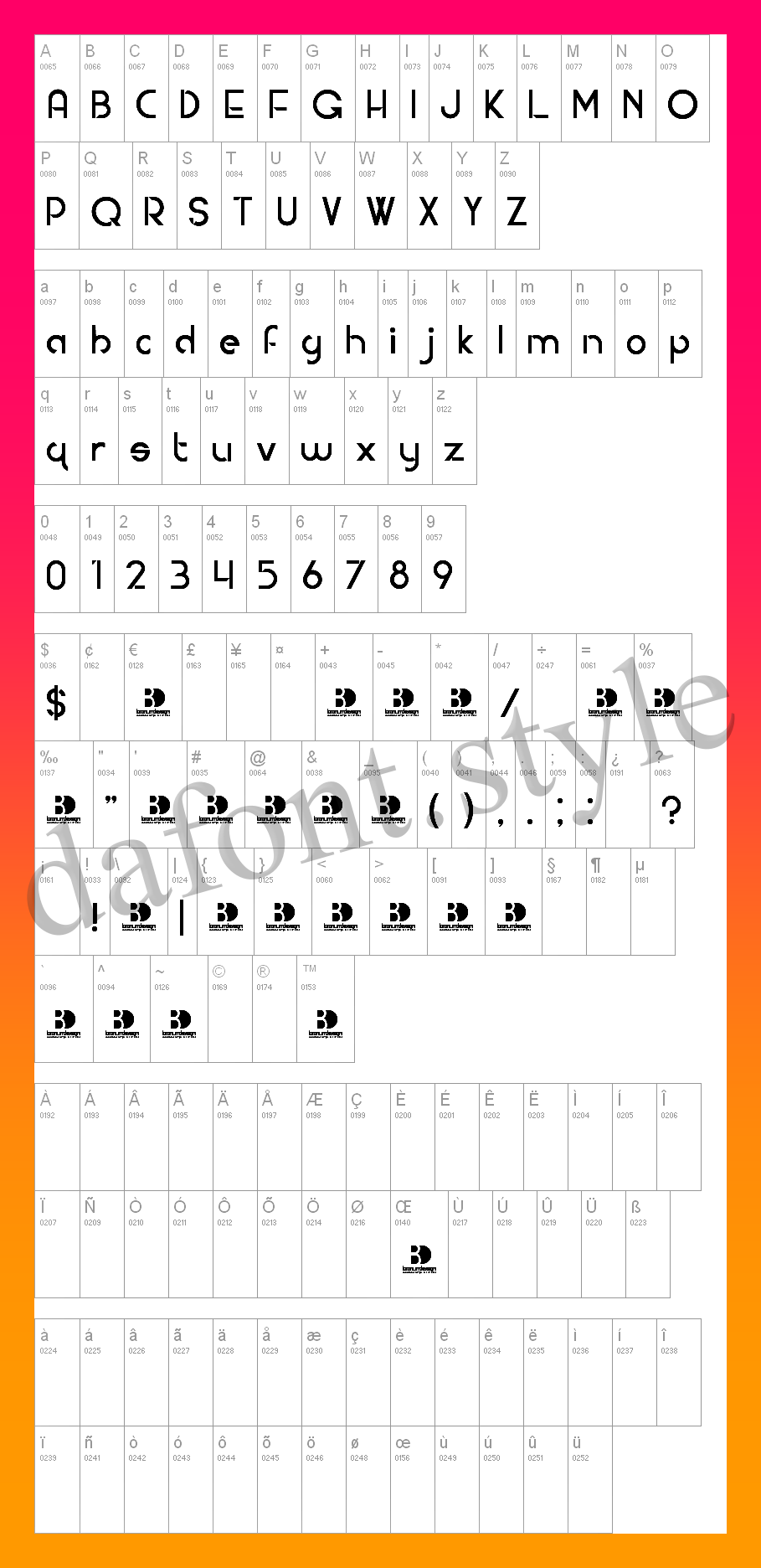 Modern Deco Font letter style preview