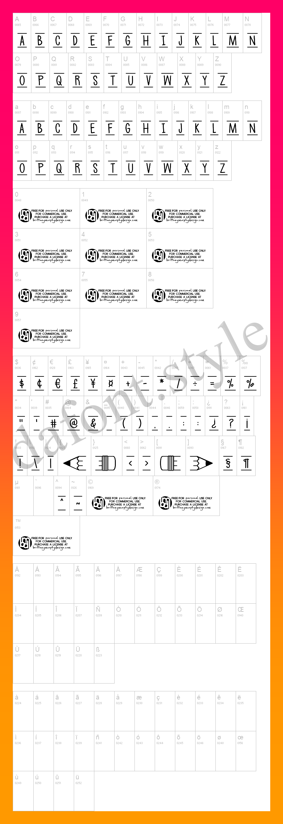 Pencilized Font letter style preview