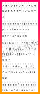 Pixel Arial 11 Font letter style preview