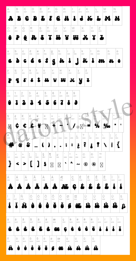 Retro Groovy font letter style preview