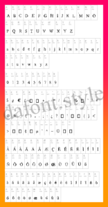 Roman New Times Font letter style preview