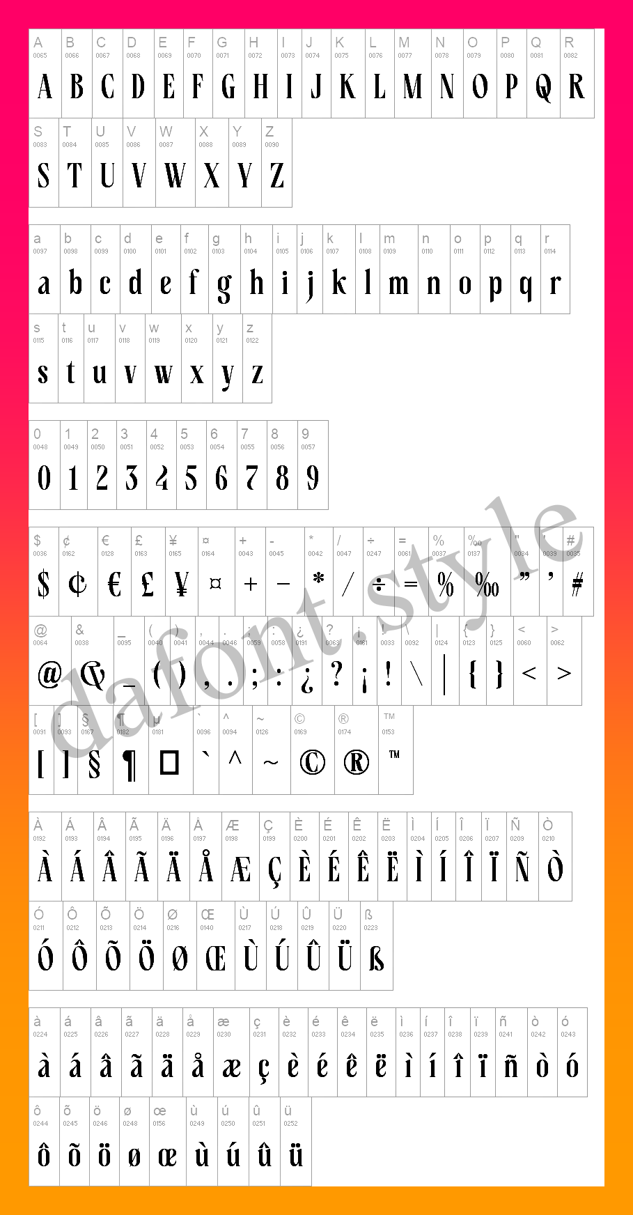 Rosseti Font letter style preview