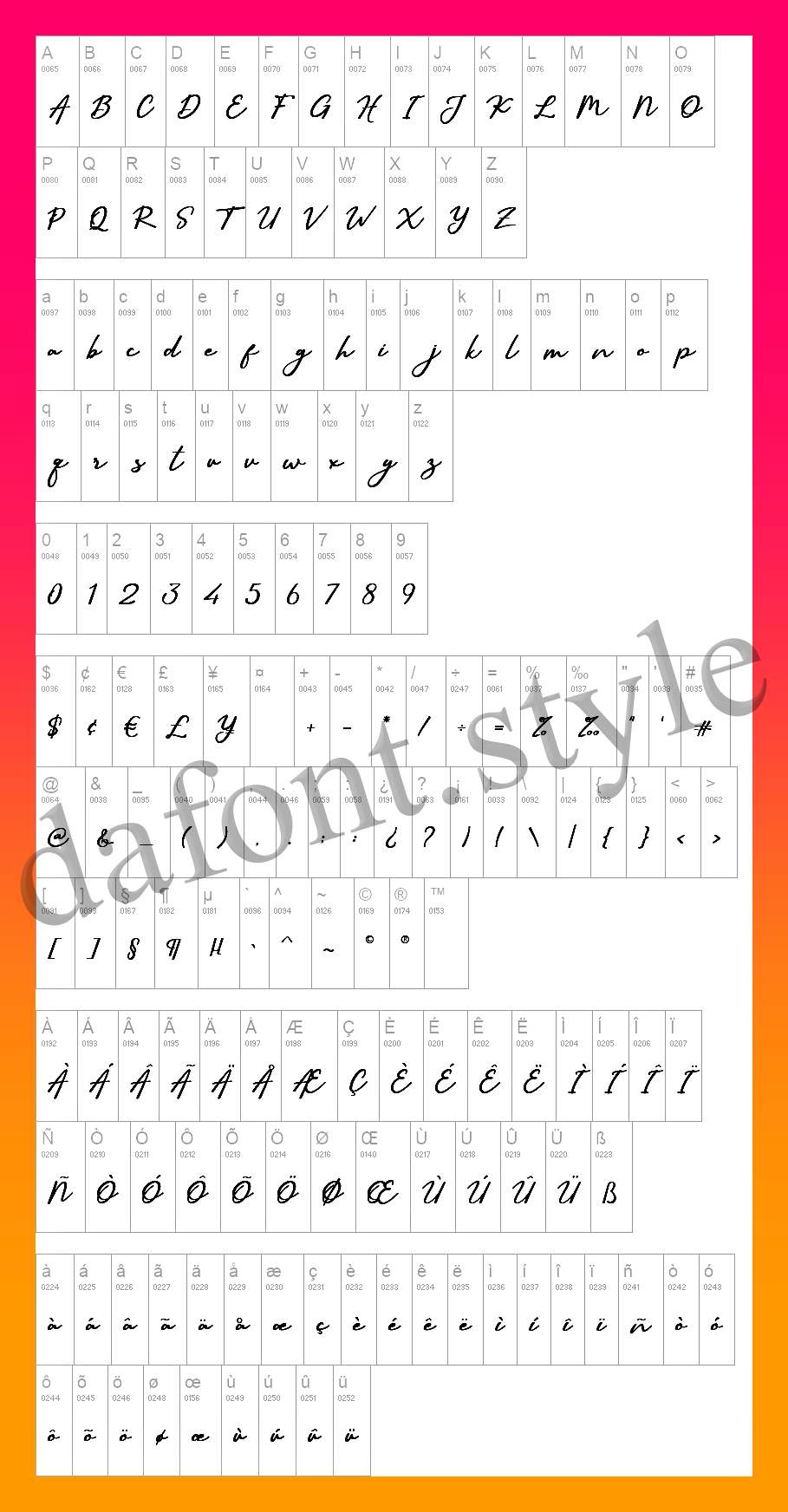 Sallim Font letter style preview