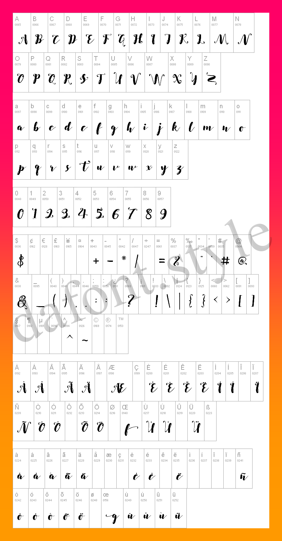 Salsabilla Font letter style preview