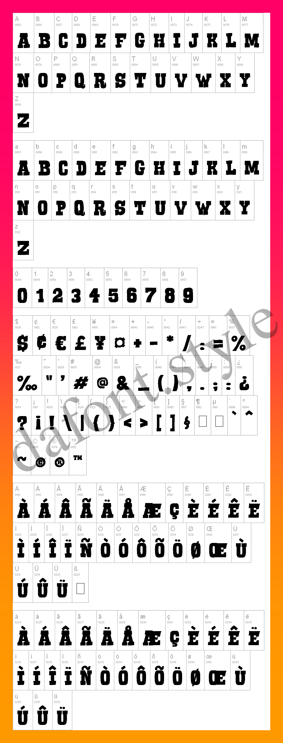 Serif of Nottingham Font letter style preview