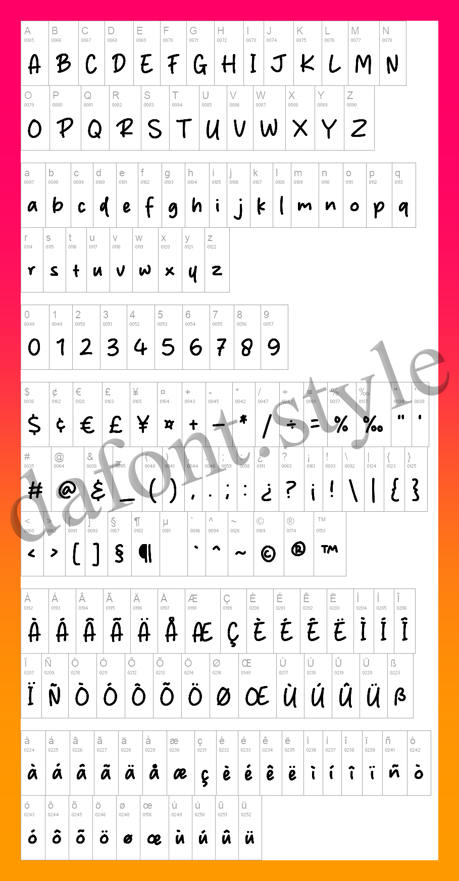 Sillena Font letter style preview