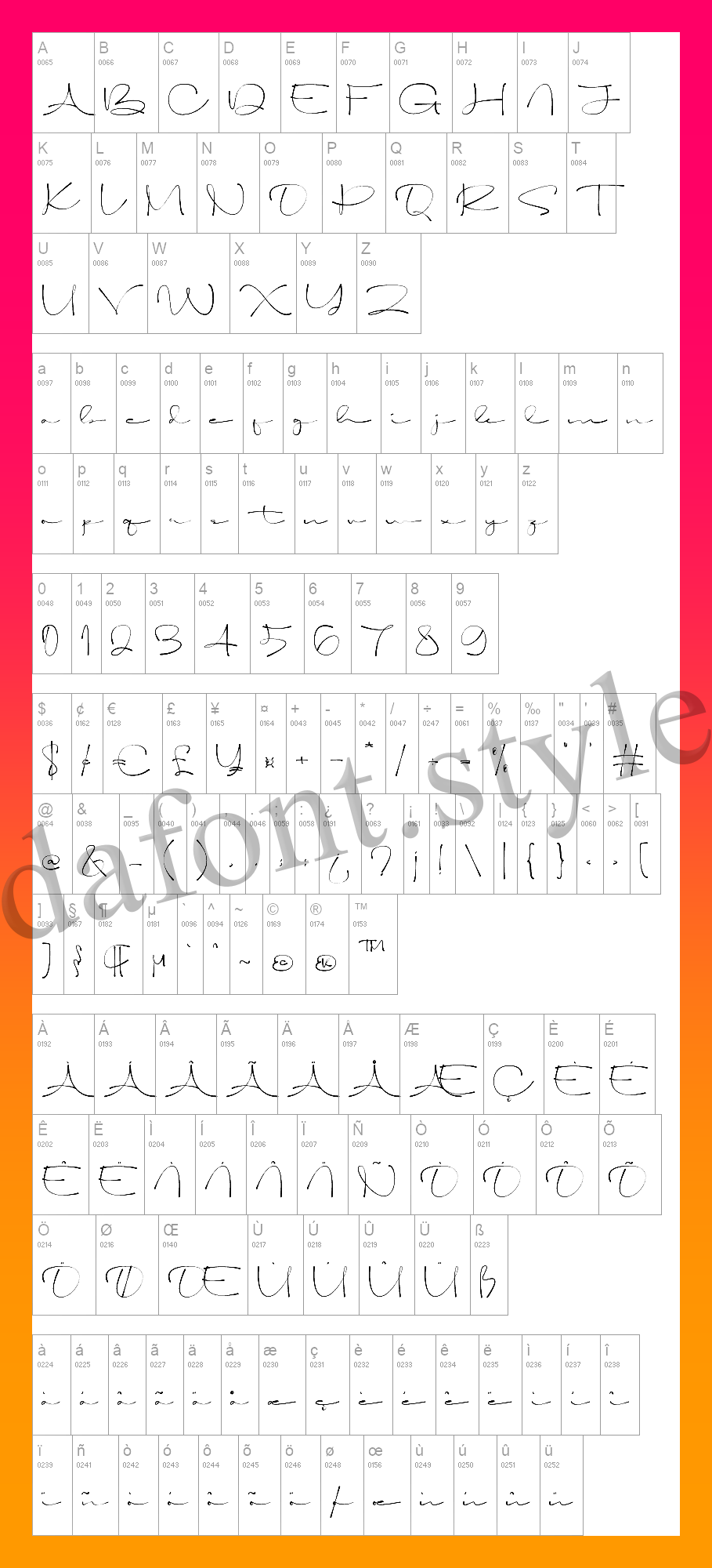 Solami Signature Font letter style preview