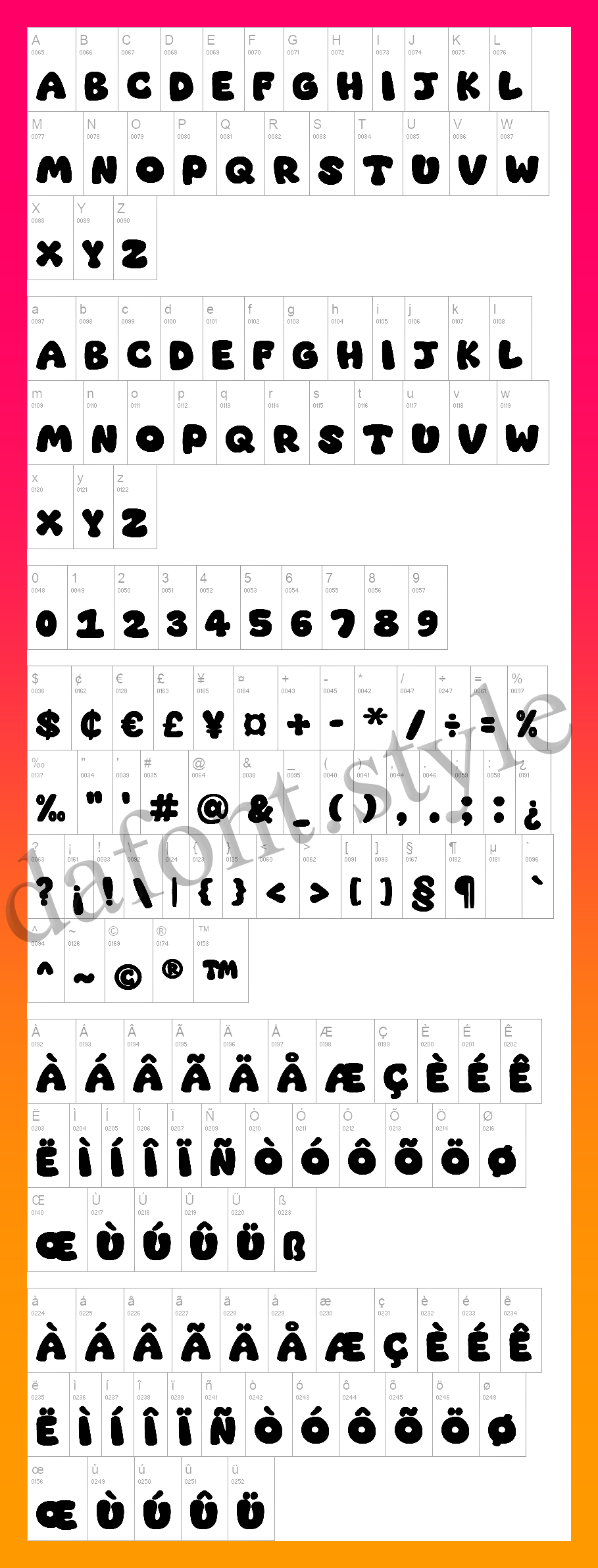 Super Bubble Font letter style preview