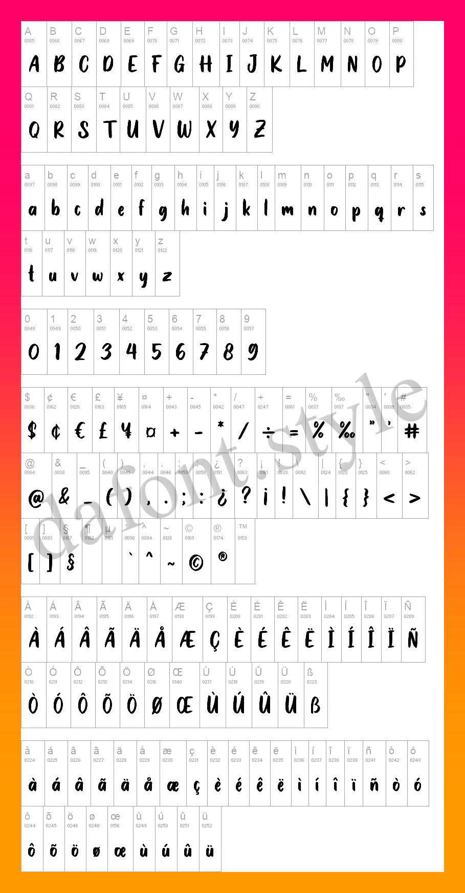 Sweet Talk Font letter style preview