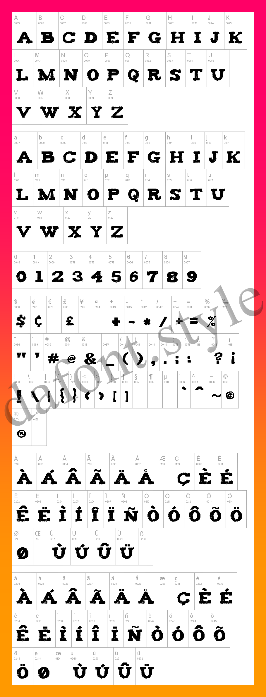 Tiza Font letter style preview