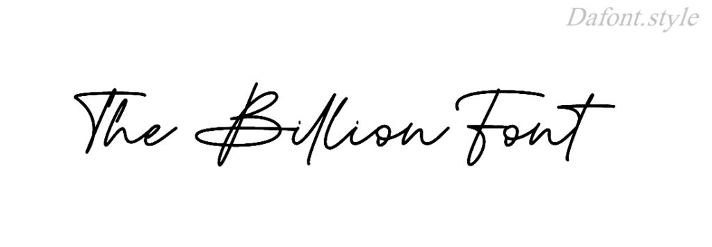 The Billion Font signature free download