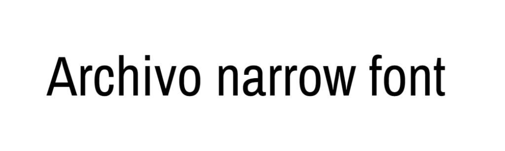 Archivo narrow font free download