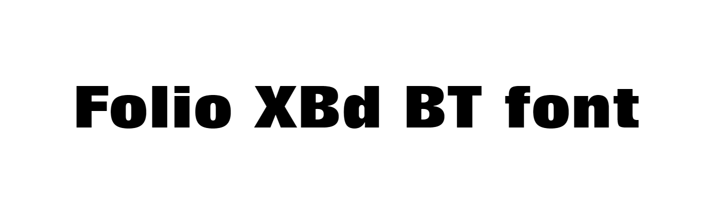 Folio XBd BT font free download