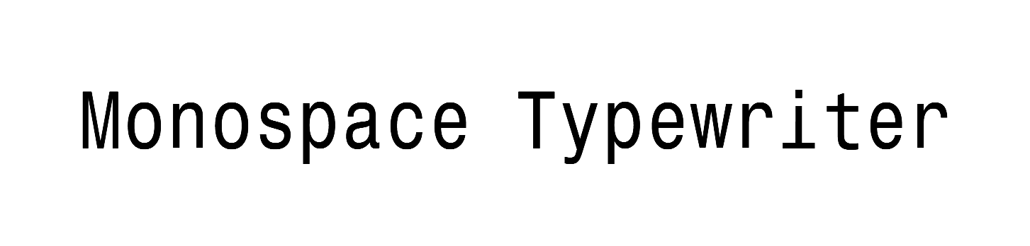 Monospace Typewriter font download