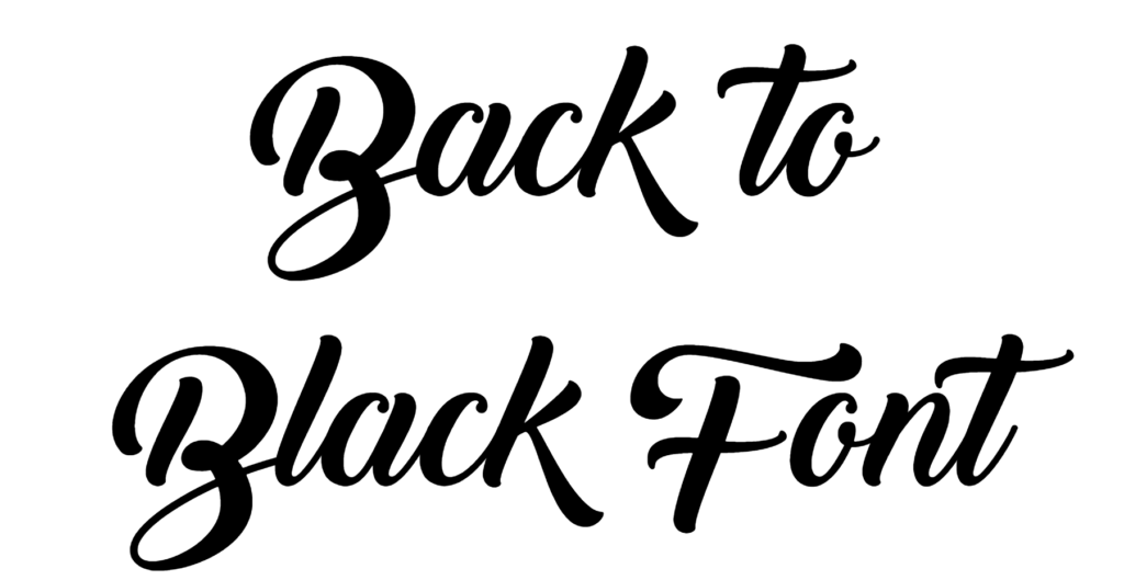 Back to Black Font download