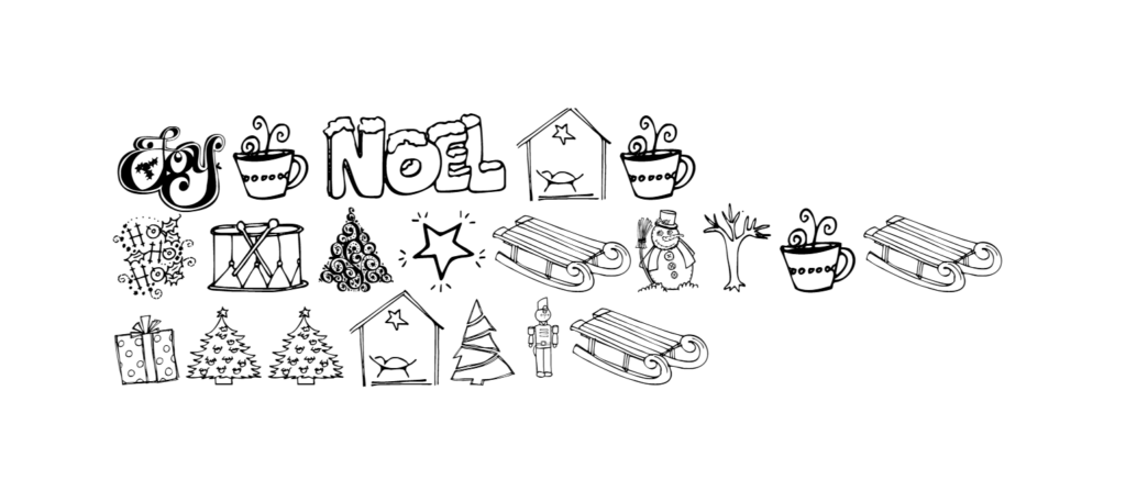 Janda Christmas Doodles font download