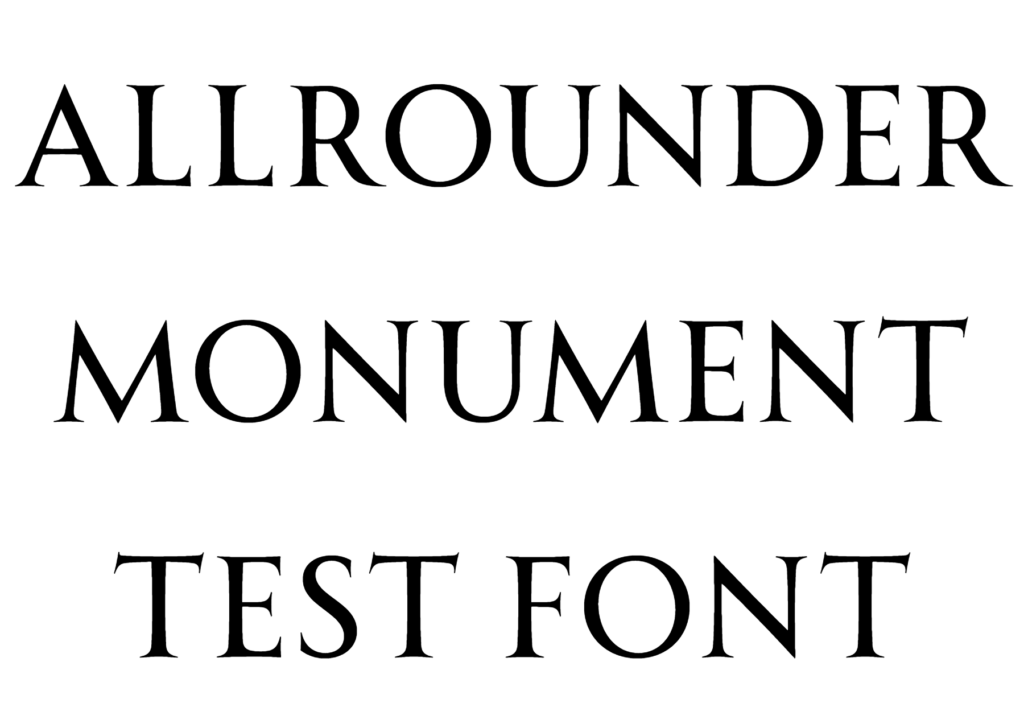 Allrounder Monument Test Font download