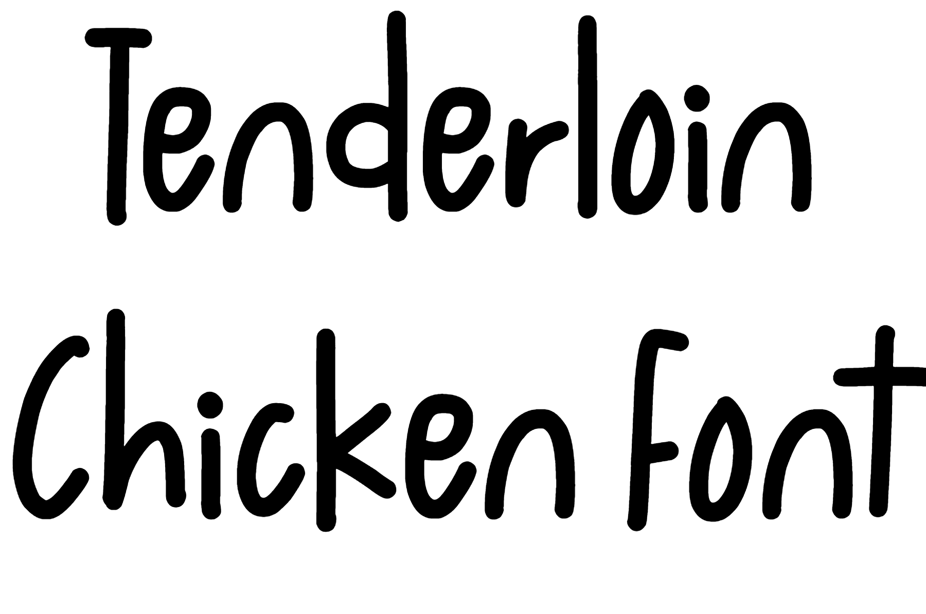 Tenderloin Chicken Font download, #JSH creates