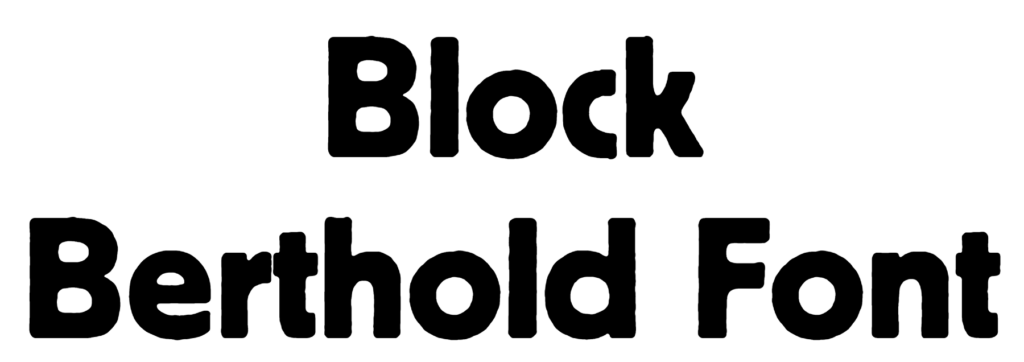 Block Berthold Font Download