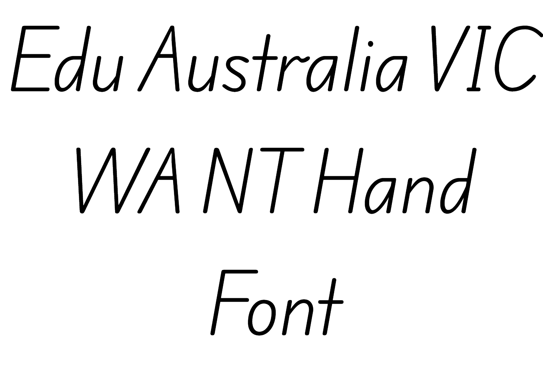 Edu Australia VIC WA NT Hand Font Download, Edu VIC WA NT Beginner