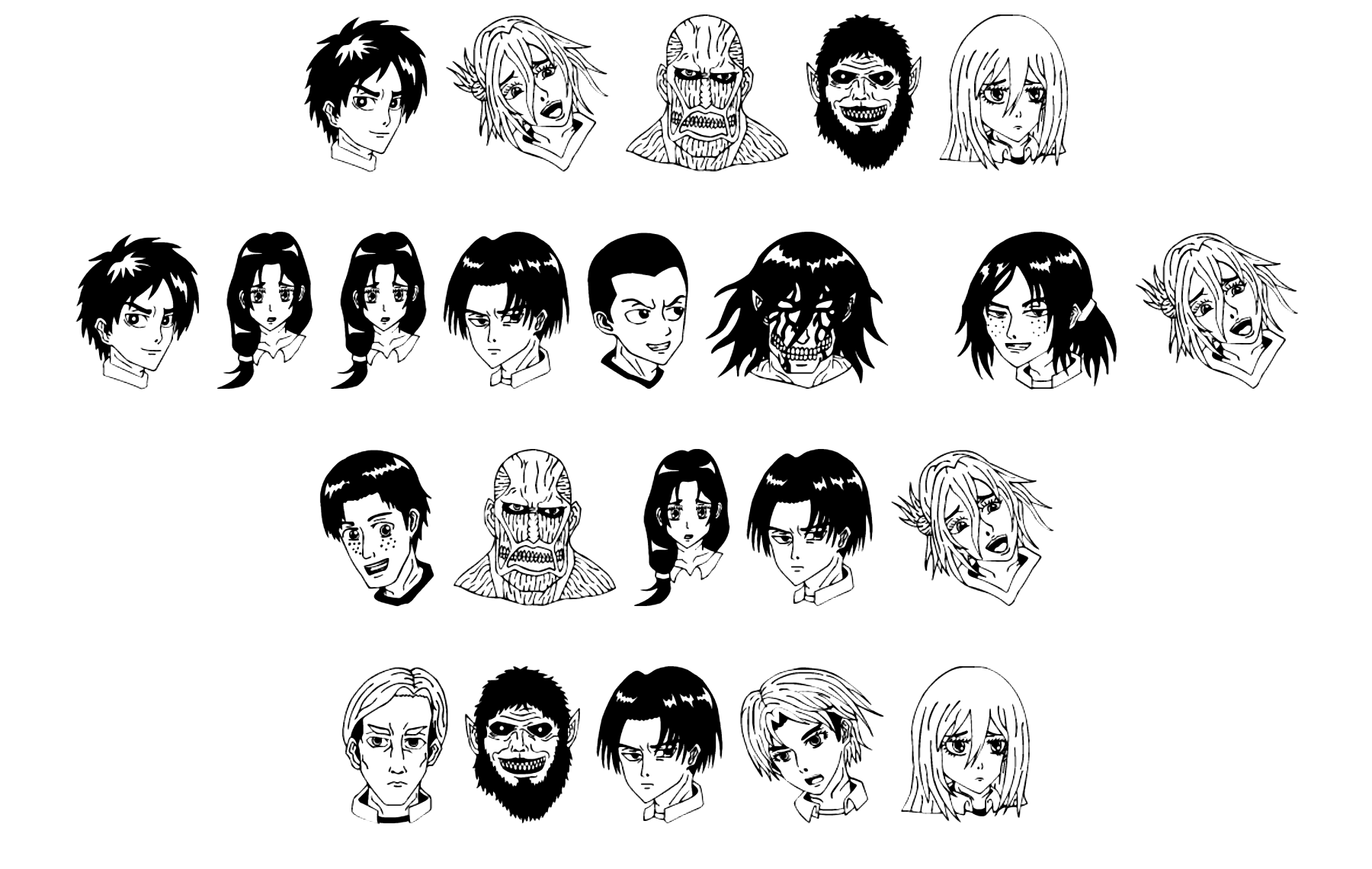 Anime Attack On Titan Image Font Download