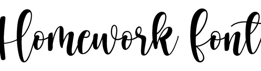 Homework Font Download