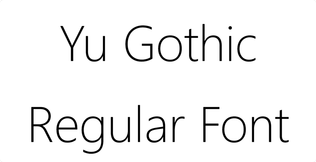 Yu Gothic Regular Font Download