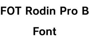 FOT Rodin Pro B Font Download