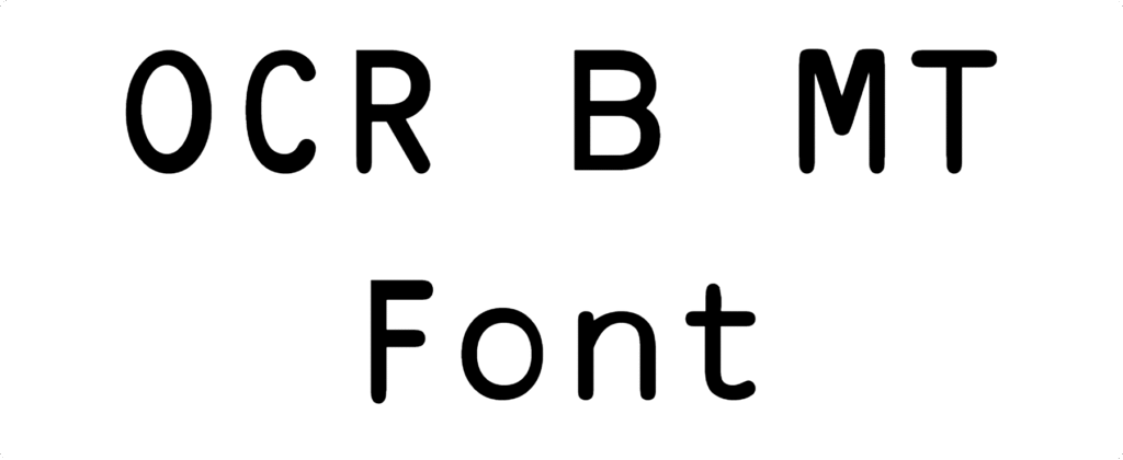 OCR B MT Font Download