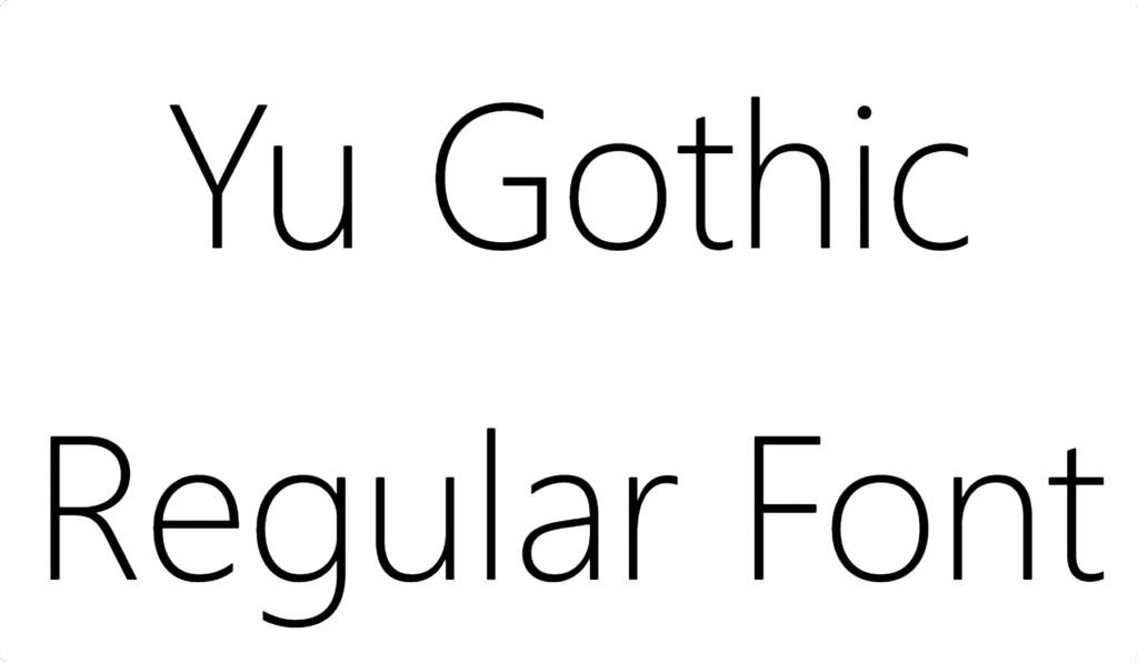 Yu Gothic Regular Font Download